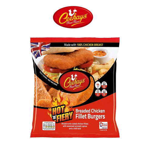Halal Hot n Spicy Chicken Fillet Burgers - Worldwide Foods - Ceekay