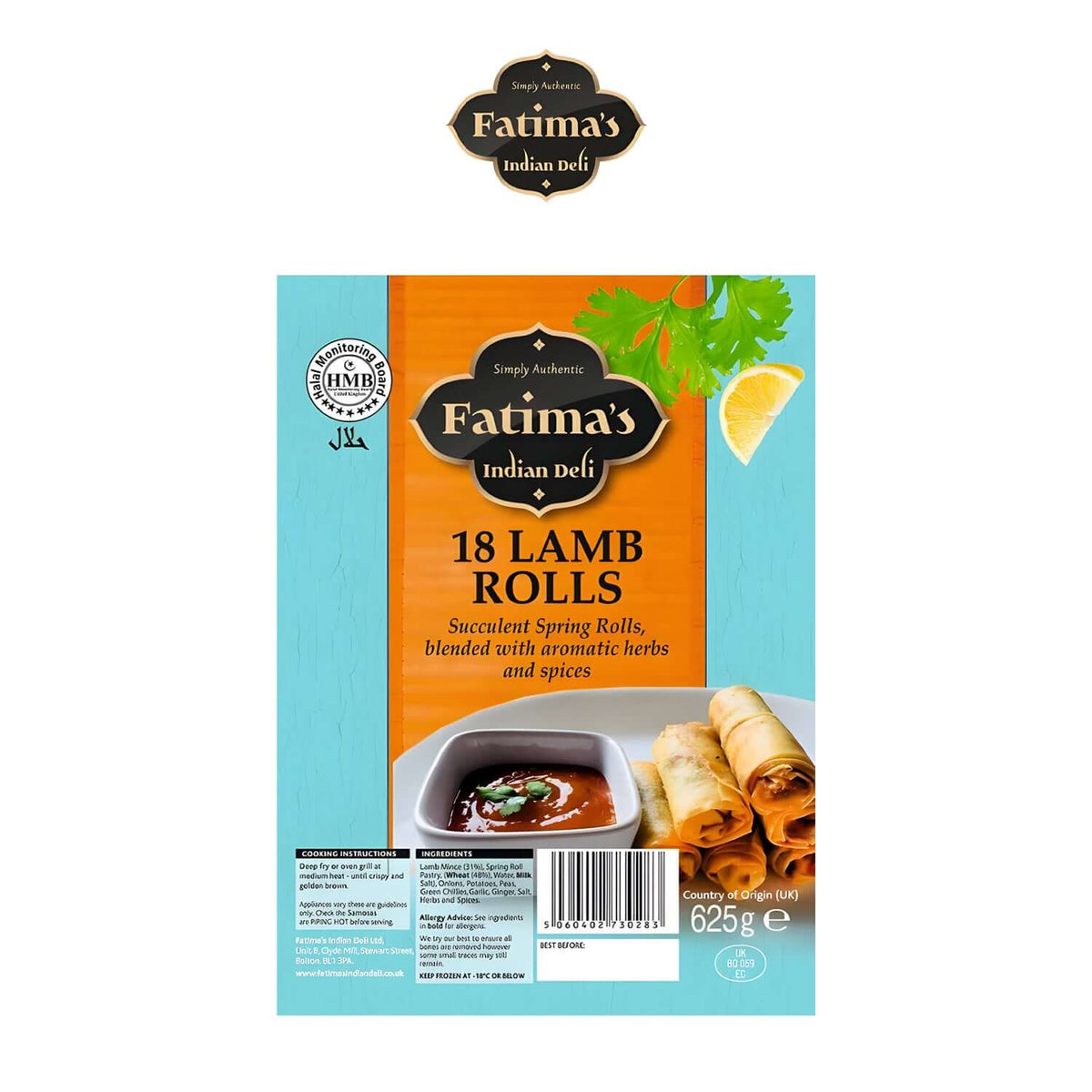 Worldwide Foods Fatima's Indian Deli Lamb Spring Rolls 18s