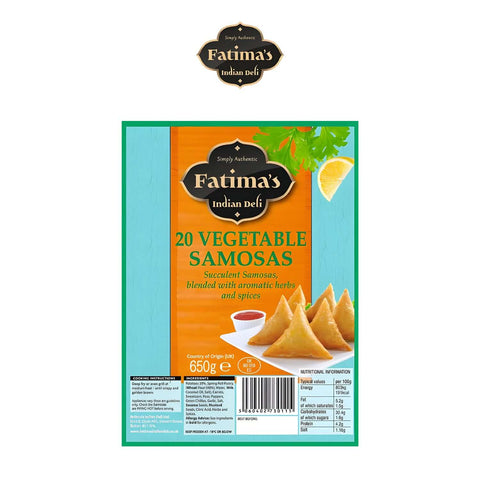 Worldwide Foods Fatima's Indian Deli Vegetable Samosas 20 - Fatima's Deli - Worldwide Foods