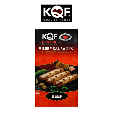 Worldwide Foods KQF Classic 9 Beef Sausages with herbs Spice - Halal
