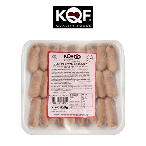 Worldwide Foods KQF Frozen Beef Cocktail Sausages with herbs Spice - Halal
