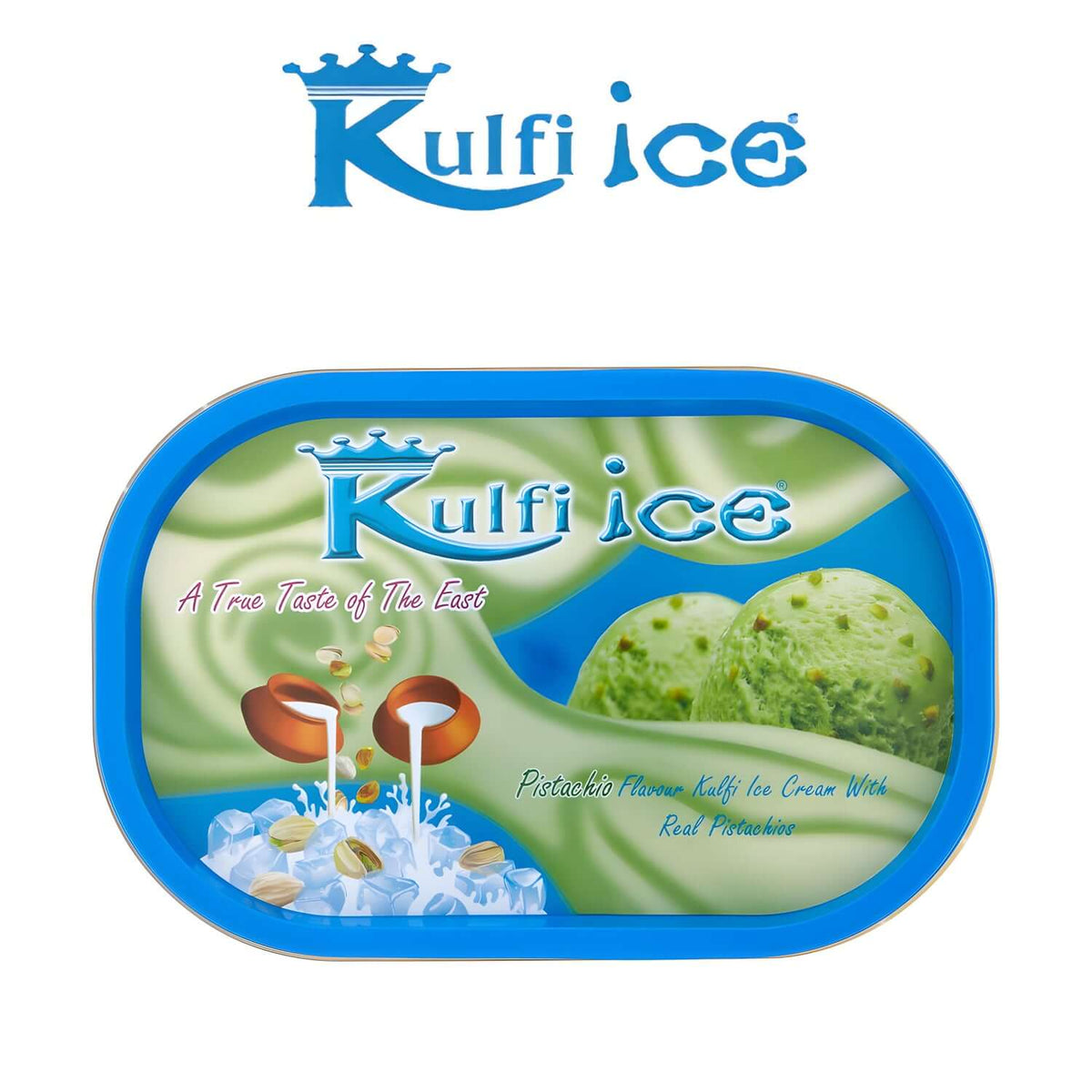 Worldwide Foods Kulfi Ice Pistachio Flavour Kulfi Ice Cream with Real Pistachios 1 Litre