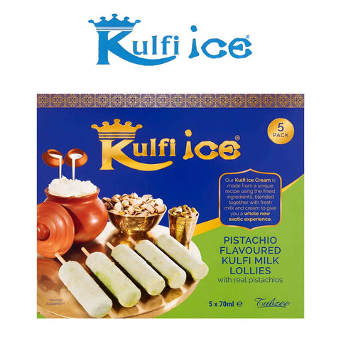 Worldwide Foods Kulfi Ice Pistachio Flavoured Kulfi Milk Lollies 5 x 70ml