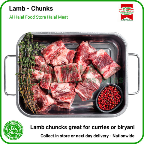 Lamb Boneless Chunks - HMC Worldwide Foods Halal Meat