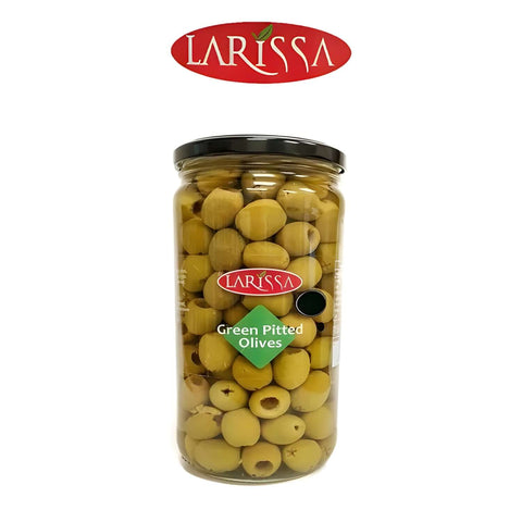 Pitted Green Olvies in Brine - Worldwide Foods - Larissa - Worldwide Foods