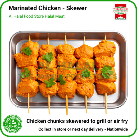 Marinade Chicken Breast Skewer - HMC Worldwide Foods Halal Poultry