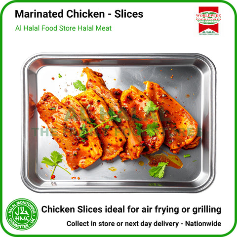 Marinade Chicken Breast Slices - HMC Worldwide Foods Halal Poultry