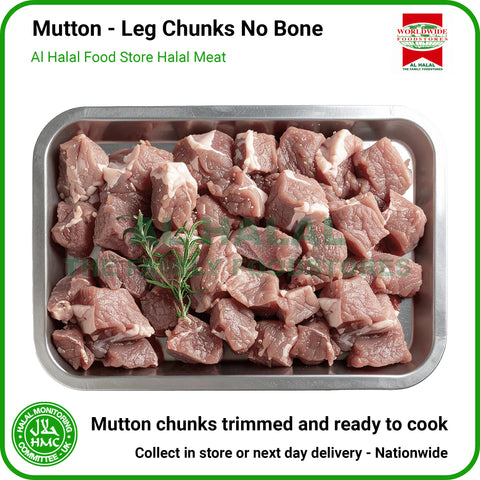 Mutton Leg Chunks No Bone - HMC Worldwide Foods Halal Meat