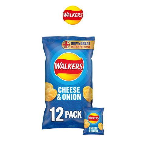 Walkers Cheese and Onion Crisps 12x25g