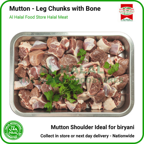 Mutton Leg Chunks with Bone - HMC Worldwide Foods Halal Meat