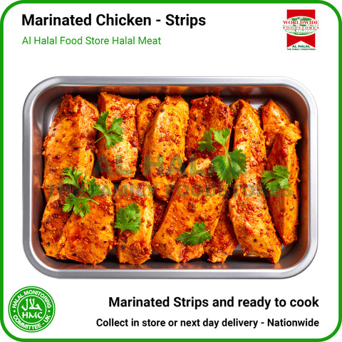 Marinade Chicken Breast Strips - HMC Worldwide Foods Halal Poultry